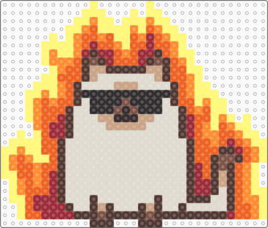 This Kitty's on Fire - beige, brown, cat, fire, flames, kitty, meow, orange, yellow