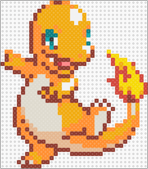 Charmander - beige, charmander, fire type, mini, orange, pokeball, pokemon, red