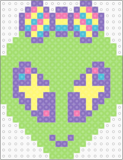 Pastel Alien - green,blue,lisa frank,bow,alien,pastel,cute