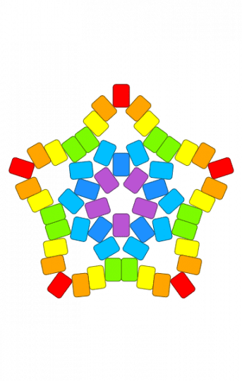 Pride Star - green, light blue, orange, pride, yellow
