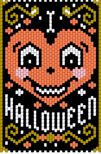 I Love Halloween - black,gold,orange,heart,halloween,love,spooky