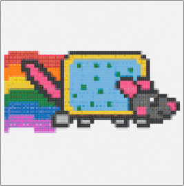 rat - nyan cat,rat,poptart,rainbow,meme,colorful,light blue,gray,pink,yellow