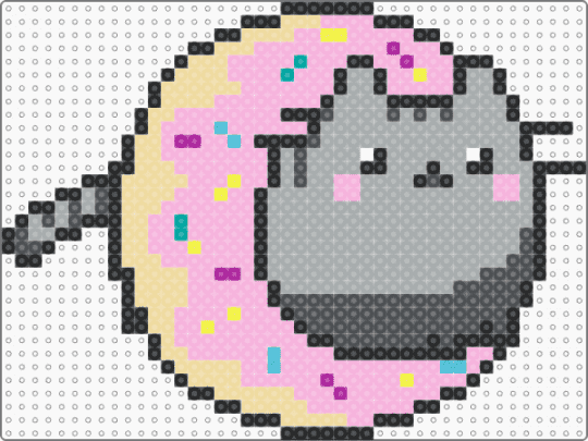 Котик в пончике - beige, gray, pink