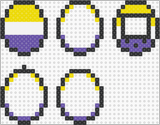 NonBinary Tamagotchi - black,purple,yellow