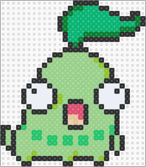 Derpy Chikorita - teal,green,pokemon,nerdy,chikorita