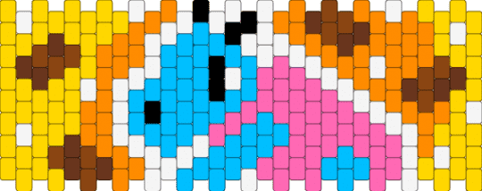 WOBBLEDOG KANDI CUFF!!! :DD - light blue,pink,orange,yellow,wobbledogs,wobbledog,brown,dog,videogame,randy,blue