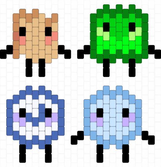 Woody, Gelatin, Clock and Bubble charms woah - beige,blue,green,light blue,bfdi,charm,woody,gelatin,clock,bubble