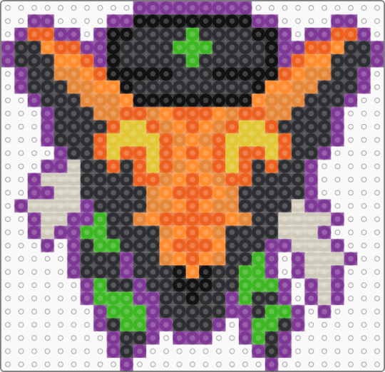 Negaren perler bead design yay!!! - orange,pink,negaren,lapfox,lapfoxnegaren,halleylabs,lapfoxalias,green,black