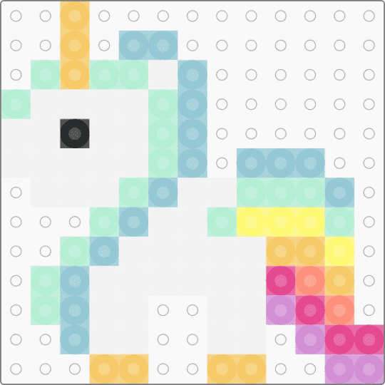 rainbow unicorn - yellow,light blue