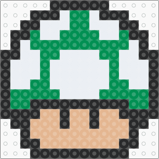 1up mushroom mario - beige,green