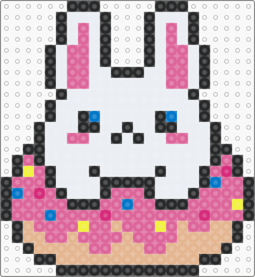 bunny donut - white,pink,beige