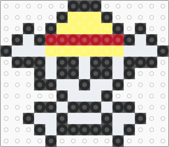 one piece pirate skull - white,yellow,red