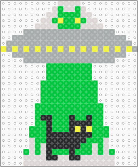 ufo cat - green,gray
