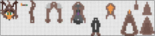 Nova (OC) Perler Doll (V2) - brown,tan