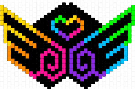 Rainbow Wing Mask!!! - black,green,purple,colorful,rainbow,mask,kandi,neon,wing