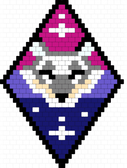 Wolf banner (Bi) - pink,gray,purple