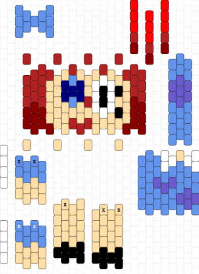 Ragatha Ragdoll - red,beige,light blue,ragatha,tadc,doll,ragatha doll,blue,ragdoll,the amazing digital circus,purlple