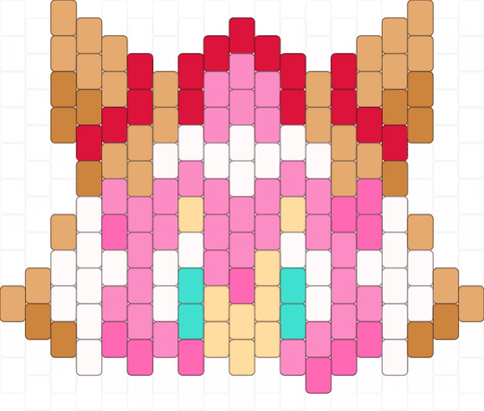 Strawberry crepe cookie charm - cookie, crk, orange, pink, strawberry, waffle