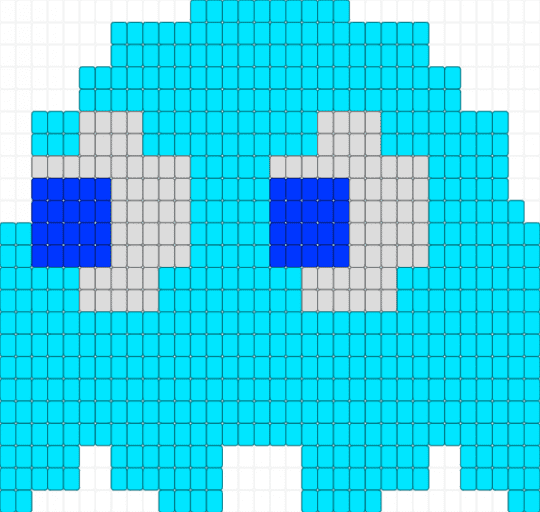 pacman ghost - inky (blue) ladder stitch charm - light blue,pacman,ghost,retro,videogame,character,inky,pixel