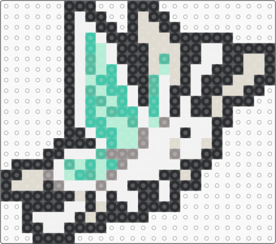 deathly spirit butterfly perler - black,white,beige,teal,heaven officals blessing,butterfly,bug