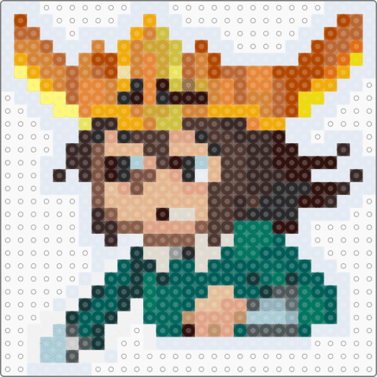abaddon perler :3 - beige,orange,gray,colorful,haunted hotel,abaddon,hh,abbadon