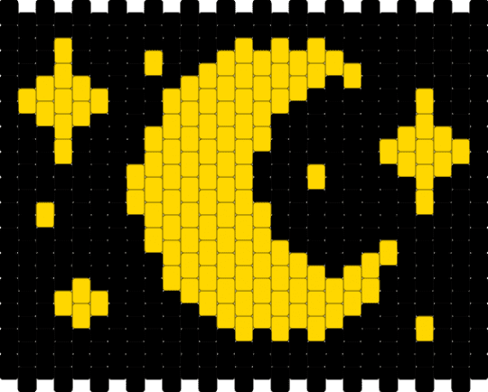 Star moon bag - black,yellow