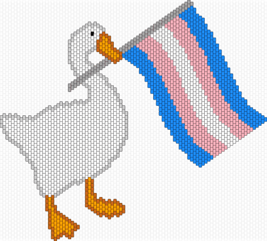 duck with trans flag - white,light blue,pink