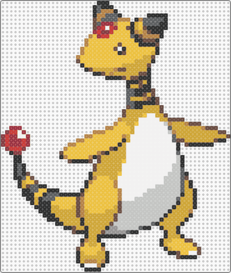 Ampharos - orange,yellow,beige,ampharos,pokemon,character,video games,monster,cute,kawaii,animal