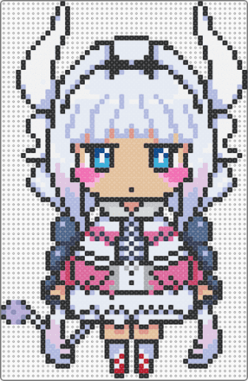 Kanna - white,pink,beige,kanna,anime,character,dragon maid,kobayashi,dragon maid sama,girl,kawaii