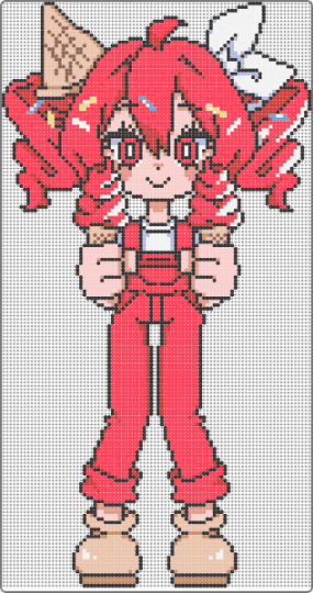 Melt ice cream Teto - beige,red,teto,teto kasane,utauloid,synthv,vocaloid,characters,ice cream,dessert