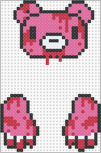 Gloomy Bear dangler pink - red,pink,gloomy bear,gloomy,bear,guro,drip,kawaii,cute,blood
