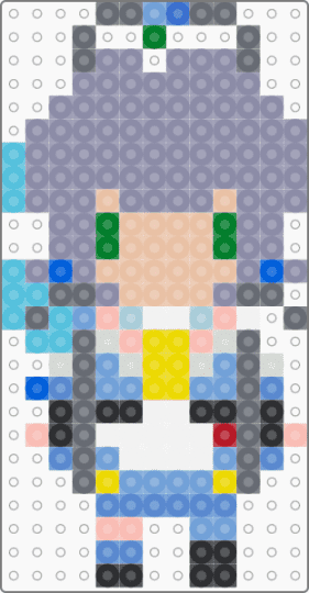 Luo Tianyi pixel // vocal synth - gray,light blue,beige,vocaloid,vocal synth,chinese,pixel