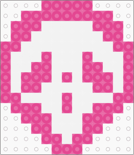 Pink Ghost Face - pink,white