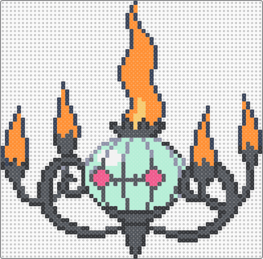 Shiny chandelure - gray,orange,light blue