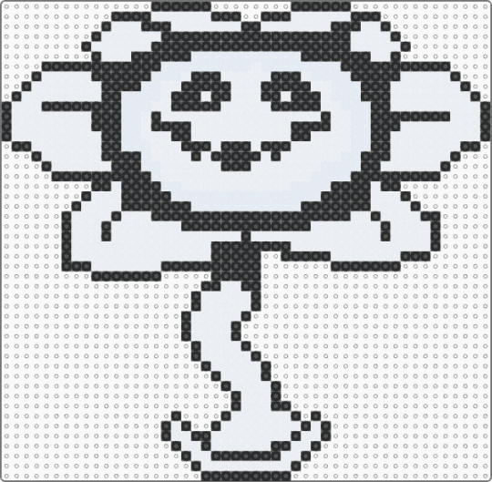 Flowey demon face - black, white