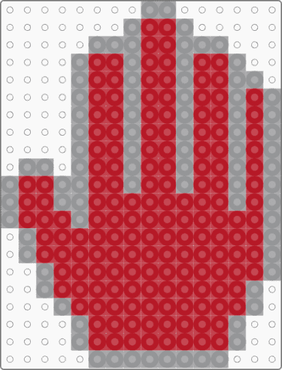 PPT red hand - gray,red