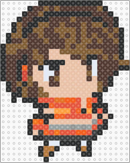 Chibi Sakine Meiko Vocaloid Perler - tan,brown,beige,vocaloid,music