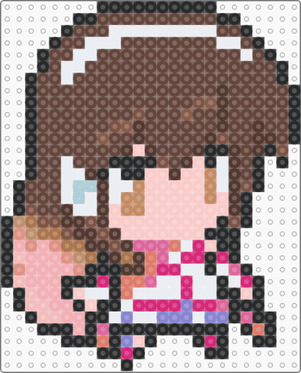 Chibi Kokone Vocaloid Perler - beige,brown,music,vocaloid