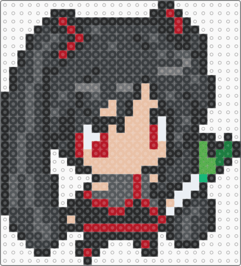 Chibi Zatsune Miku Fanloid Perler - black,beige,gray,vocaloid,music