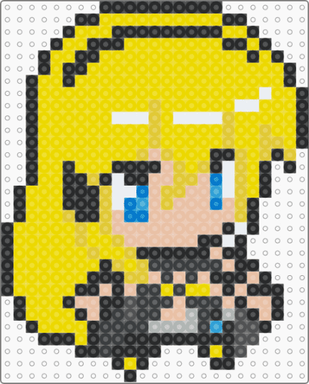 Chibi Lily Vocaloid Perler - yellow,vocaloid,music