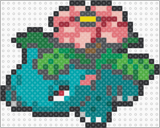 Venasaur - gray,red,teal,green