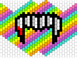 Rainbow Fang Mask - fangs,mask,colorful,vampire,rainbow,playful,edgy,vibrant,striking