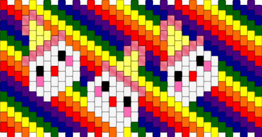 Clown Party Cuff (rainbow spiral) - red,yellow,purple