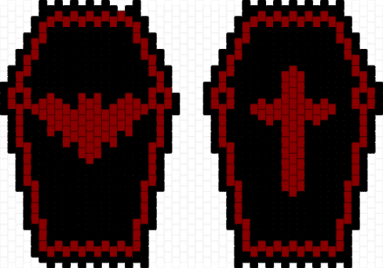 black & red coffin bag panels - black,red