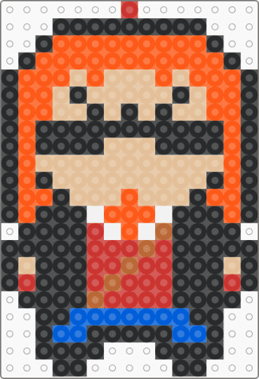 Postal Dude Perler Keychain- POSTAL 1997 - black,orange,beige,postal,postal dude,postal 1997,running with scissors,rws,postal game,keychain