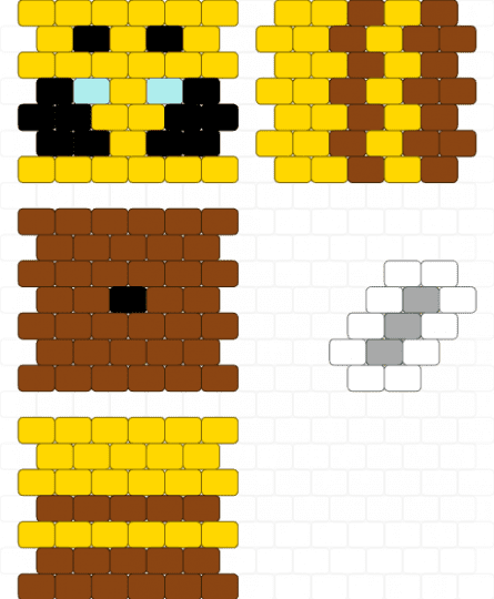 Mini 3D Bee (remix) - red, yellow
