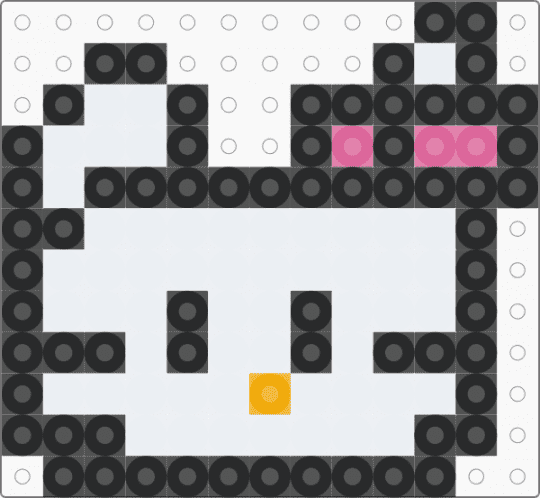 Mini hello kitty perler - white,pink