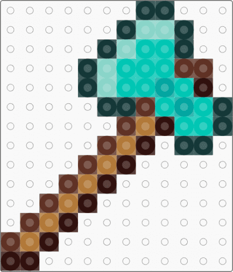 Diamond Axe - teal,brown,diamond axe,axe,minecraft