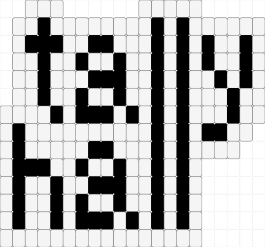 Tally Hall Logo (Pony Bead) - big, black, blackandwhite, charm, easy, logo, music, ponybead, tallyhall, white