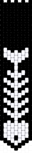 fish bone tie - black,white